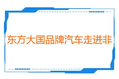 东方大国品牌汽车走进非洲千家万户